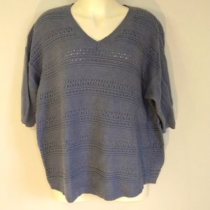 TORRID DUSTY BLUE POINTELLE TUNIC SWEATER 5X